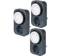 Brennenstuhl Juego de 3 Unidades Temporizador MZ 20, Toma de Corriente con Temporizador mecánico (Temporizador diurno con protección táctil Mejorada) Gris