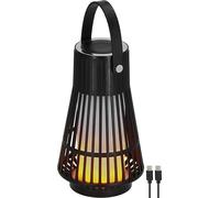 Brennenstuhl Lámpara LED de exterior recargable FL 100 A (IP44, efecto de llama, batería intercambiable, duración de iluminación máx. 20h, lámpara de camping, luz ambiental para jardín y exterior)