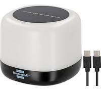 Brennenstuhl Lámpara LED solar recargable para exteriores GL 400 AS (Luz de camping IP44 con 400lm, hasta 45h de duración de luz, 3 niveles de conmutación, batería 18650 recambiable, cable de USB C)