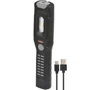 Brennenstuhl lámpara portátil LED HL 501 A de batería recargable para taller con base magnética y gancho giratorio (modos de luz, iluminación de trabajo, 500+120 lm)