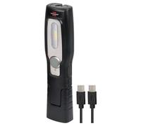 Brennenstuhl Linterna de taller LED recargable HL 201 A/Linterna mecánica LED con batería recargable (250 + 70lm, base articulada, con imán y gancho, incluye cable USB C)