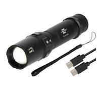 Brennenstuhl Linterna LED recargable con selector de foco TL 801 AFS IP44 (800lm, 230m, enfocable, máx. 42h, 6 modos incl. SOS y estroboscópico, Lámpara para exteriores IP44 incl. cable USB C)