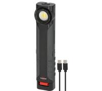 Brennenstuhl Linterna LED recargable HL 600 AD/Lámpara de trabajo dinamo con cable USB C (600+180lm, IP54, IK08, luz de mano recargable con hasta 15h de duración de luz, gancho e imanes integrados)