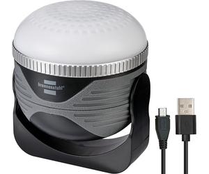 Brennenstuhl OLI 310 AB linterna multifunción LED a batería recargable con altavoz Bluetooth (350lm, lámpara portátil para camping, función Power Bank, iluminación hasta 54 horas, carga USB, IP44)