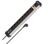 Brennenstuhl Premium-ALU-Line regleta enchufes de 10 Tomas/regleta de Aluminio (Enchufe múltiple con Interruptor, Cable de 3 m, Fabricado en Alemania)