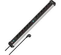 Brennenstuhl Premium-ALU-Line regleta enchufes de 12 Tomas/regleta de Aluminio con interruptores Individuales (Enchufe múltiple con 2X Interruptor, Cable de 3 m, Fabricado en Alemania)