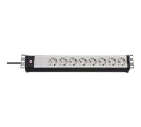 Brennenstuhl Premium-Line regleta de enchufes 19" para Armario Rack con 8 Tomas de Corriente (Cable de 3 m, Unidad de distribución, 19" Formato para Montaje, sin Interruptor)