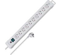 Brennenstuhl Premium-Line regleta de enchufes con 10 Tomas de Corriente (Cable de 3m, con Interruptor, montable, Fabricado en Alemania) Blanco