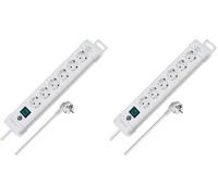 Brennenstuhl Premium-Line regleta de enchufes con 6 Tomas de Corriente (Cable de 3 m, con Interruptor, Fabricado en Alemania) Blanco (Paquete de 2)