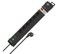 Brennenstuhl Premium-Line regleta de enchufes de 6 vías con 2X USB C PD 65W y USB A 18W (Made in Germany, regleta con Interruptor y Cable de 3m, para Montaje en Pared) Negro