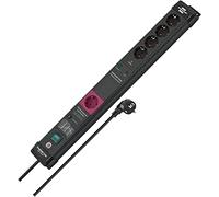 Brennenstuhl Premium-Line regleta enchufes de 5 Tomas con protección contra sobretensiones y función Main-Follow (Cable de 3m, Interruptor, protección hasta 60.000A, Fabricado en Alemania) Negro