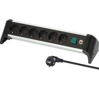 Brennenstuhl Regleta de enchufes ALU-Office-Line 6 tomas cable 3 m interruptor iluminado
