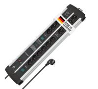Brennenstuhl Premium-Protect-Line regleta enchufes con USB y 14 Tomas de Corriente, protección sobretensión (Cable de 3m, Interruptor, protección hasta 120.000A, Fabricado en Alemania)