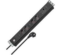 Brennenstuhl Regleta 19" Premium-Web-Line V3 – 4 tomas, LAN, Main Follow, cable 3 m, negro