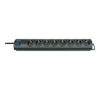 Brennenstuhl Primera-Line regleta enchufes con 8 Tomas Corriente y Interruptor (Cable de 2 m, Interruptor Iluminado, montable) Negro