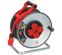 Brennenstuhl Professional SteelCore Carrete SC 3210 IP44, 33m H07BQ-F 3G2,5, cuerpo de carrete de chapa de acero, uso en obras y uso permanente en exteriores, fabricado en Alemania