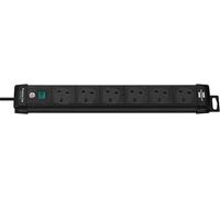 BRENNENSTUHL Regleta 6 Enchufes con Interruptor, 3m, Negro - Premium