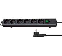 BRENNENSTUHL Regleta Comfort-Line Plus 6 Enchufes, 2m, Negro