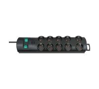 Brennenstuhl Regleta con 10 tomas universales Primera-Line 2m, Negro