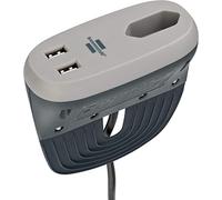 Brennenstuhl Regleta para Aplicación entre Muebles con 1 Toma Europeo+ 2xUSB Antracita/Gris