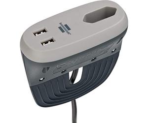 Brennenstuhl regleta de enchufes en Forma compacta para aplicación Entre Muebles con 1 Enchufe Europeo y 2 enchufes USB (Cargador USB, Enchufe Extra Plano, diseño Especial) Antracita/Gris