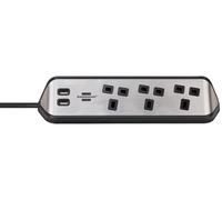 Estilo 3 Gang Corner Mains Extension Con USB 2x USB A 250V AC 13A 2m 1153593410
