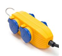 Brennenstuhl regleta de exterior con 4 enchufes amarillo/azul (5 metros)