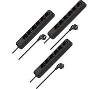 Brennenstuhl Regleta Eco-Line Juego de 6 vías de 3 (receptáculo múltiple con Mayor protección táctil y Cable de 1,5 m) Negro