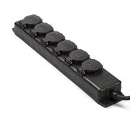 Brennenstuhl regleta exterior con 6 enchufes, color negro (2 metros)