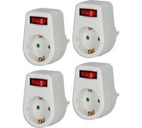 Brennenstuhl Set de 4 adaptadores de Enchufe/Toma con Contacto de protección con Interruptor