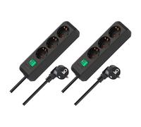 Brennenstuhl Set Eco-Line de 2 Unidades, Regleta de 3 Tomas