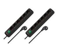 Brennenstuhl Set Eco-Line de 2 Unidades, Regleta de 6 Tomas