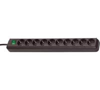 Brennenstuhl Eco-Line con interruptor de 10 vías negro, 3 m