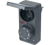 Brennenstuhl Temporizador de enchufe DDT IP44, sensor crepuscular, 6 programas, uso en exteriores