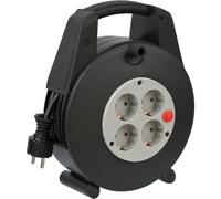 Brennenstuhl Vario Line caja de cable de 4 vías / mini carrete de cable, cable de 15 m