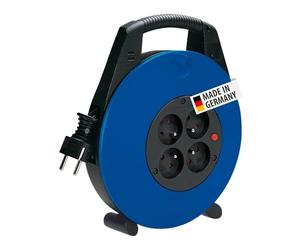 Brennenstuhl Vario Line - Juego de 4 enchufes/mini cable de beben (cable de 5 m, fabricado en Alemania) negro/azul
