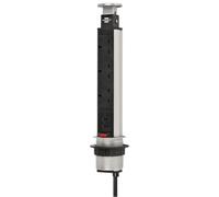 BRENNENSTUL Torre de enchufes extensión pop-up, 3 tomas con USB, 2m