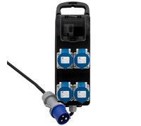Brennestuhl BRENNENSTUHL Distribuidor de corriente portátil con interruptor de protección BSV P CEE 230 V/16 A, fabricado en Austria, enchufe CEE y 4 enchufes CEE, fijable a pared, cable de 2 metros,