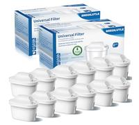 BREOILUTLE Juego de Cartuchos Filtro Agua - Compatible con Brita Maxtra+, Maxtra Pro, Style, Marell Jarras, Eliminación muy Eficaz del Cloro y Las Impurezas (12-Update-Reduce TDS)