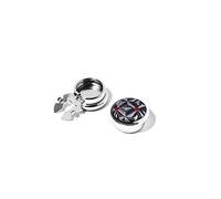 BRERA 67 - Cubrebotones para camisa de hombre, cubrebotones joya fabricados en Italia, cubrebotones de puño plateados, accesorios elegantes para puños, idea de regalo para hombre, 1,7 cm, Sin gemas.