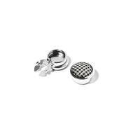 Brera 67 - Cubrebotones para camisa de hombre, de joyería, fabricados en Italia, para puños, plateados, accesorios elegantes, regalo para hombre, 1,7 cm, No es una piedra preciosa