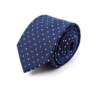 BRERA 67 elegante Corbatas de Hombre azul con microlunares colorados de seda, Corbata 150x7 para trajes de hombre para boda, Accesorios Hombre elegante