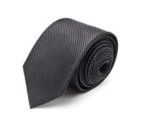 BRERA 67 elegante Corbatas de Hombre negra microgeométrica de seda, Corbata 150x7 para trajes de hombre para boda, Accesorios Hombre elegante