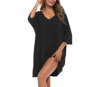 Bresdk Camisones Mujer Algodón Súper Suave Camisón de Mujer Tallas Grandes Manga Corta 3/4 Pijamas Elegante Ropa de Dormir