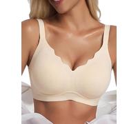 Bresdk Jelly Bra con Ondas sin Costuras Push Up Invisible para Yoga Nylon S