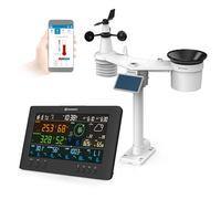 Bresser 7-in-1 Wetter Center Air-Mon: Wetterstation with WLAN, Luftqualitätsmonitor, App, Farbdisplay, 7-Tage-Vorhersage, Thermo-Hygrosensor, Barometer, UV-Level, Komfortlevel-Ampel