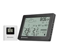 Bresser BaroTemp HZ Estación meteorológica casa con barómetro | Temperatura interior y exterior, humedad, previsión del tiempo, historial de presión, reloj DCF, 2 alarmas