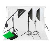 Bresser BR-2105 Daylight Set Kit de Iluminación Continua + Fondos Verde Croma/Blanco/Negro