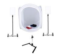 Bresser BR 2820L Caja de Luz 60 cm con Iluminación LED para Productos | Dos lámparas LED de 20 W y 2100 lúmenes, luz de 5500 K, cuatro fondos, trípode, fotografías con menos reflejos