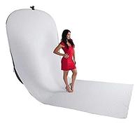 Bresser BR-TR11 Fondo plegable negro/blanco con Cola blanca 180x240+240cm | 2 en 1, cola blanca de 240 cm, algodón poco reflectante, marco metálico, cuerpo entero y producto, bolsa
